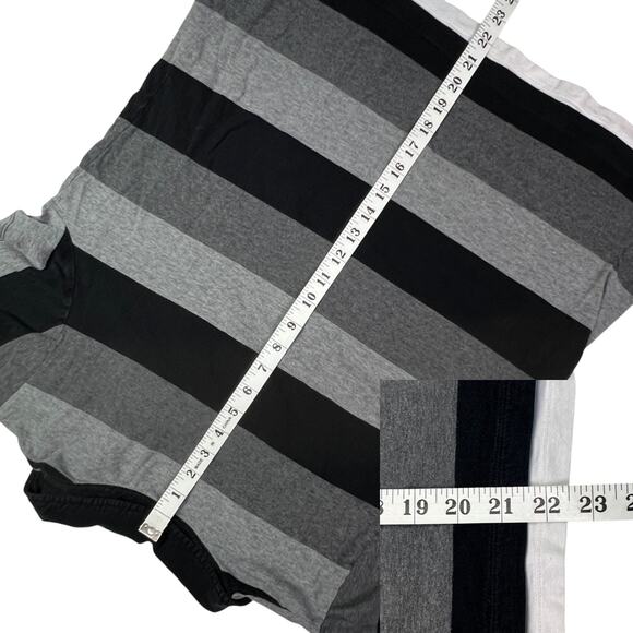 Venezia Lane Bryant Ladies Striped Collared T-Shirt Black Gray White Size 14-16 - Picture 12 of 13